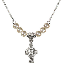 N02 / Faux Pearl Beads<br>4133 - Celtic Cross