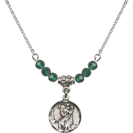 N20 Birthstone Necklace<br>St. Christopher<br>Available in 15 Colors