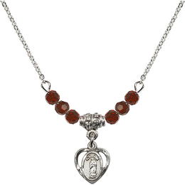 N20 Birthstone Necklace<br>O/L of Guadalupe<br>Available in 15 Colors