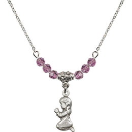N20 Birthstone Necklace<br>Praying Girl<br>Available in 15 Colors