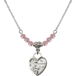 N20 Birthstone Necklace<br>Guardian Angel Heart<br>Available in 15 Colors