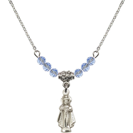 N20 Birthstone Necklace<br>Infant of Prague<br>Available in 15 Colors