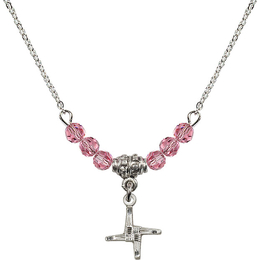 N20 Birthstone Necklace<br>St. Brigid Cross<br>Available in 15 Colors