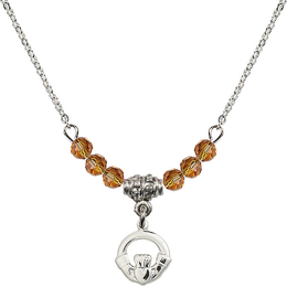 N20 Birthstone Necklace<br>Claddagh<br>Available in 15 Colors