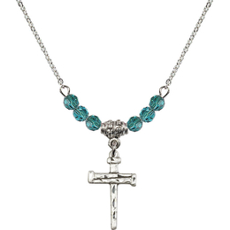 N20 Birthstone Necklace<br>Nail Cross<br>Available in 15 Colors