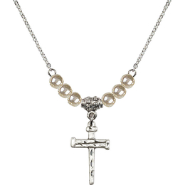 N21 Birthstone Necklace<br>Nail Cross