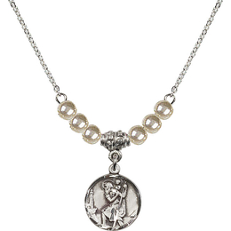 N21 Birthstone Necklace<br>St. Christopher