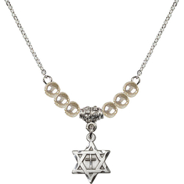 N21 Birthstone Necklace<br>Star of David w/ Cross