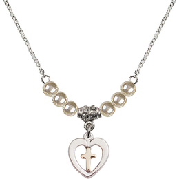 N21 Birthstone Necklace<br>Heart / Cross
