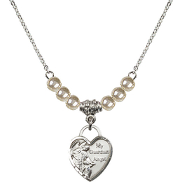 N21 Birthstone Necklace<br>Guardian Angel Heart
