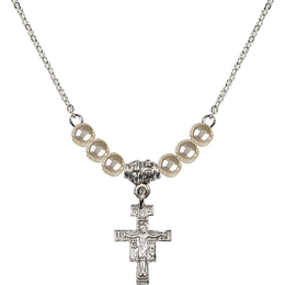 N21 Birthstone Necklace<br>San Damiano Crucifix