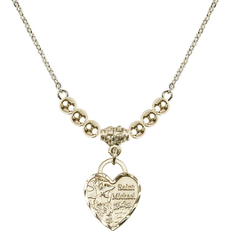 N22 Birthstone Necklace<br>St. Michael Heart