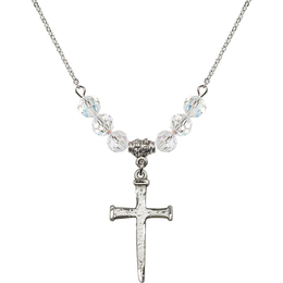 N30 Birthstone Necklace<br>Nail Cross<br>Available in 15 Colors