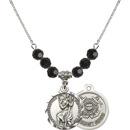 N30 Birthstone Necklace<br>St. Christopher / Coast Guard<br>Available in 15 Colors