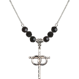 N30 Birthstone Necklace<br>Wedding Rings Cross<br>Available in 15 Colors