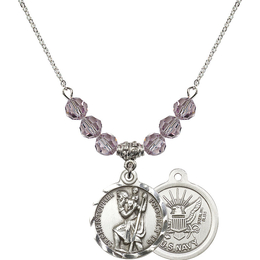 N30 Birthstone Necklace<br>St. Christopher / Navy<br>Available in 15 Colors