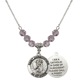 N30 Birthstone Necklace<br>St. Christopher<br>Available in 15 Colors