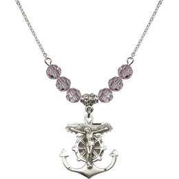 N30 Birthstone Necklace<br>Anchor Crucifix<br>Available in 15 Colors