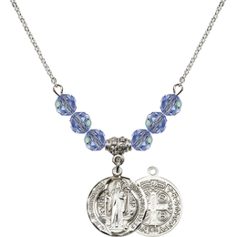 N30 Birthstone Necklace<br>St. Benedict<br>Available in 15 Colors