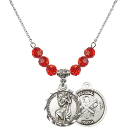 N30 Birthstone Necklace<br>St. Christopher / Nat'l Guard<br>Available in 15 Colors