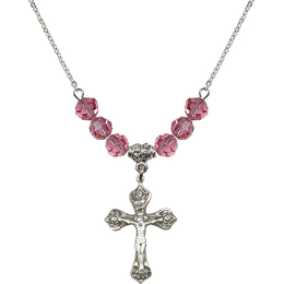 N30 Birthstone Necklace<br>Crucifix<br>Available in 15 Colors