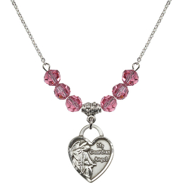 N30 Birthstone Necklace<br>Guardian Angel Heart<br>Available in 15 Colors