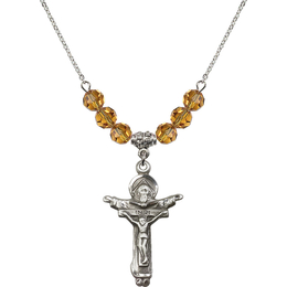 N30 Birthstone Necklace<br>Trinity Crucifix<br>Available in 15 Colors