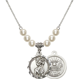 N31 Birthstone Necklace<br>St. Christopher / Navy