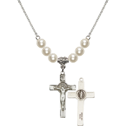 N31 Birthstone Necklace<br>St Benedict Crucifix