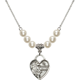 N31 Birthstone Necklace<br>Guardian Angel Heart