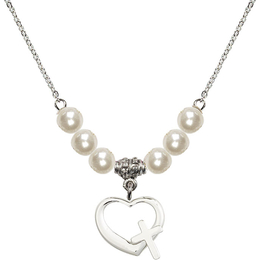 N31 Birthstone Necklace<br>Heart / Cross