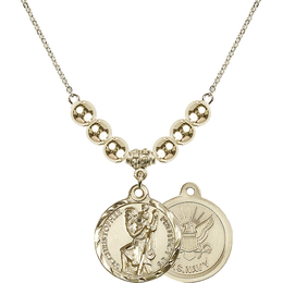 N32 Birthstone Necklace<br>St. Christopher / Navy
