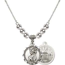 N32 Birthstone Necklace<br>St. Christopher / Air Force