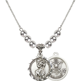 N32 Birthstone Necklace<br>St. Christopher / Army