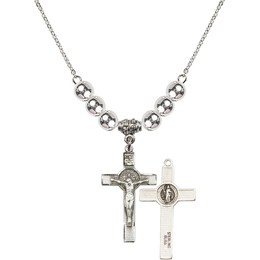 N32 Birthstone Necklace<br>St Benedict Crucifix