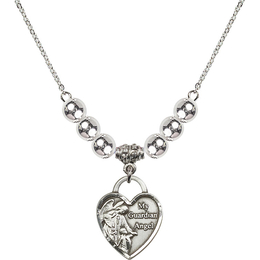 N32 Birthstone Necklace<br>Guardian Angel Heart