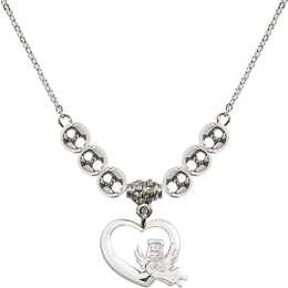 N32 Birthstone Necklace<br>Heart / Guardian Angel