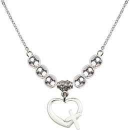 N32 Birthstone Necklace<br>Heart / Cross