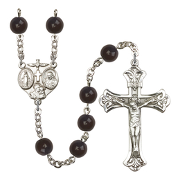 3-Way<br>R0938 8mm Rosary<br>Black Onyx<br>Plated