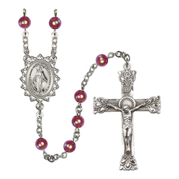 Miraculous<br>R5816RE#2 6mm Rosary<br>Red
