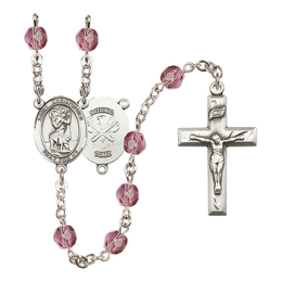 Saint Christopher / Nat'l Guard<br>R6000-8022--5 6mm Rosary<br>Available in 12 colors