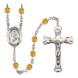 Saint Rita / Baseball<br>R6001-8181 6mm Rosary<br>Available in 12 colors