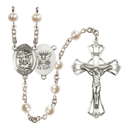 Saint Michael the Archangel/Navy<br>R6011-8076--6 6mm Rosary