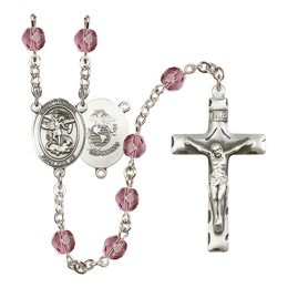 Saint Michael / Marines<br>R6013-8076--4 6mm Rosary<br>Available in 12 colors
