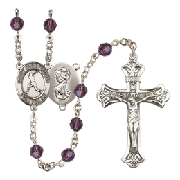Saint Christopher/Baseball<br>R9401-8150 6mm Rosary<br>Available in 12 colors