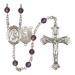 Saint Rita / Baseball<br>R9401-8181 6mm Rosary<br>Available in 12 colors