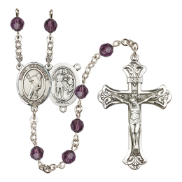 Saint Sebastian/Lacrosse<br>R9401-8616 6mm Rosary<br>Available in 12 colors