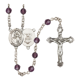 Saint Joan of Arc / Navy<br>R9402-8053--6 6mm Rosary<br>Available in 12 colors