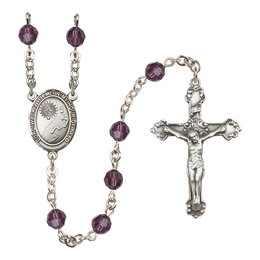 Footprints / Cross<br>R9402-8237 6mm Rosary<br>Available in 12 colors