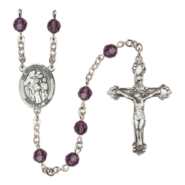 Guardian Angel w/Children<br>R9402-8439 6mm Rosary<br>Available in 12 colors